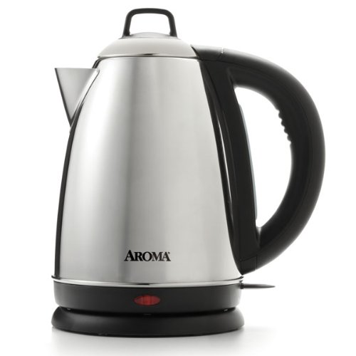 Aroma Hot H20 X-Press 1.5 Litre (6-Cup) Stainless Steel Cordless Electric Water Kettle