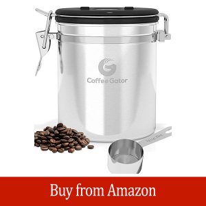 Medium Coffee Canister – Keeps Coffee Delicious for Longer – Free Stainless Steel Scoop – Premium Quality Coffee Gator Container