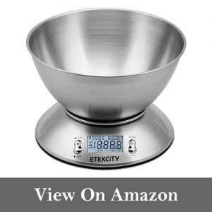 Etekcity 11lb 5kg Digital Multifunction Food Kitchen Scale with Removable Bowl