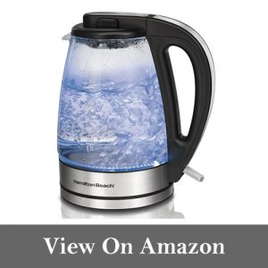 Hamilton Beach 40865 Glass Electric Kettle, 1.7-Liter