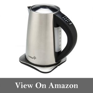 Ivation Precision-Temperature Electric Hot Water Tea Kettle Pot 1.7 Liter (7-Cup), 1500 Watt, Stainless Steel Cordless, 6 Preset Variable Heat Settings