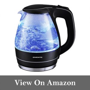 Ovente KG83 Series 1.5L Glass Electric Kettle, Black